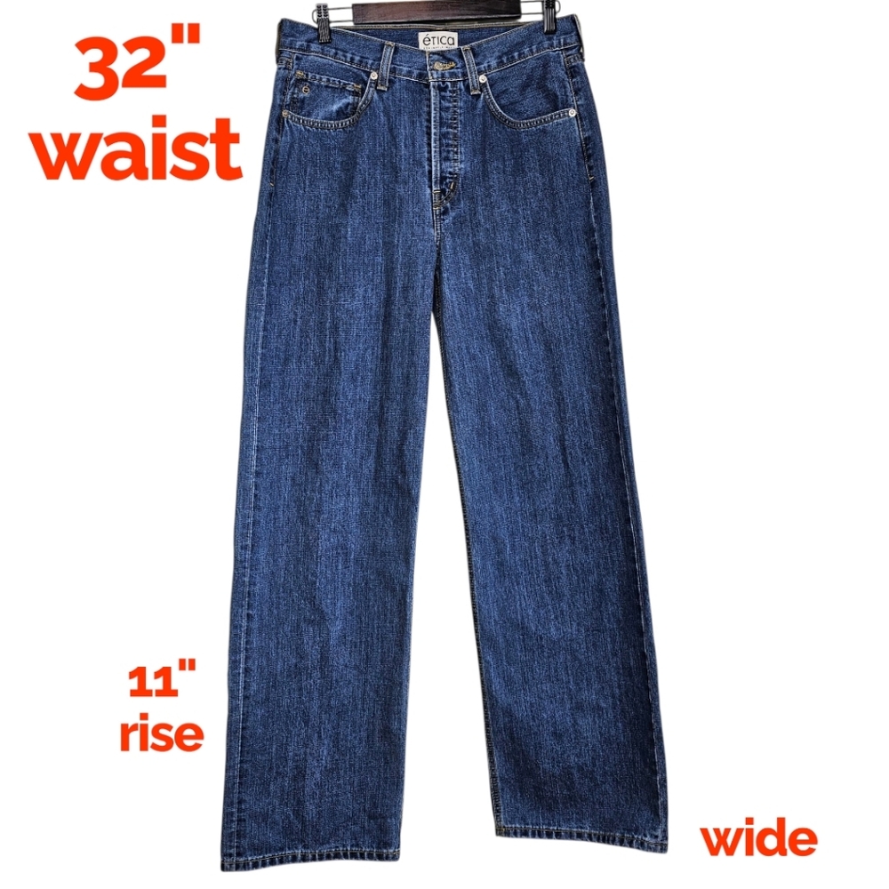 NWOT - ETICA - Stanton High Rise -Relaxed Wide Leg - Women's Jeans - 32" waist